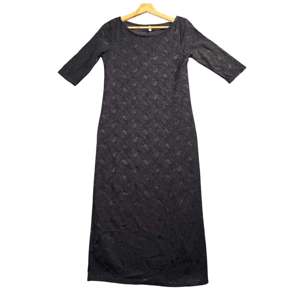 Dark Romantic Lace Midi Dress Gothic Witchy Whimsigoth‎ Modest Prom Formal M